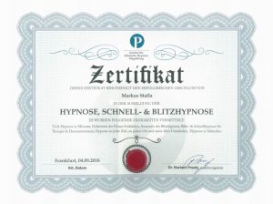 Blitzhypnose Zertifikat