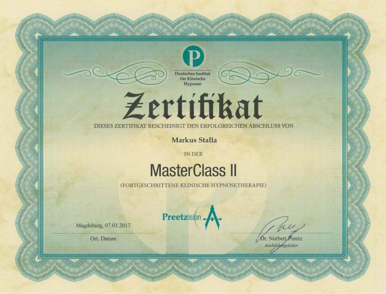 Masterclass 2 Zertifikat