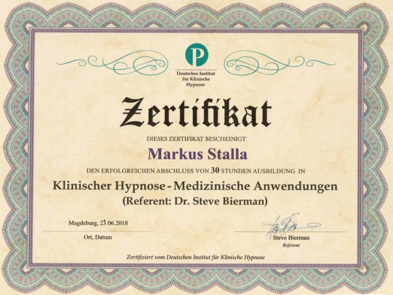 Zertifikat Klinische Hypnose I